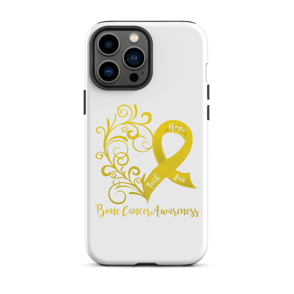 Bone Cancer Awareness Heart Tough Case for iPhone® (Several Models Available)(NON-RETURNABLE)