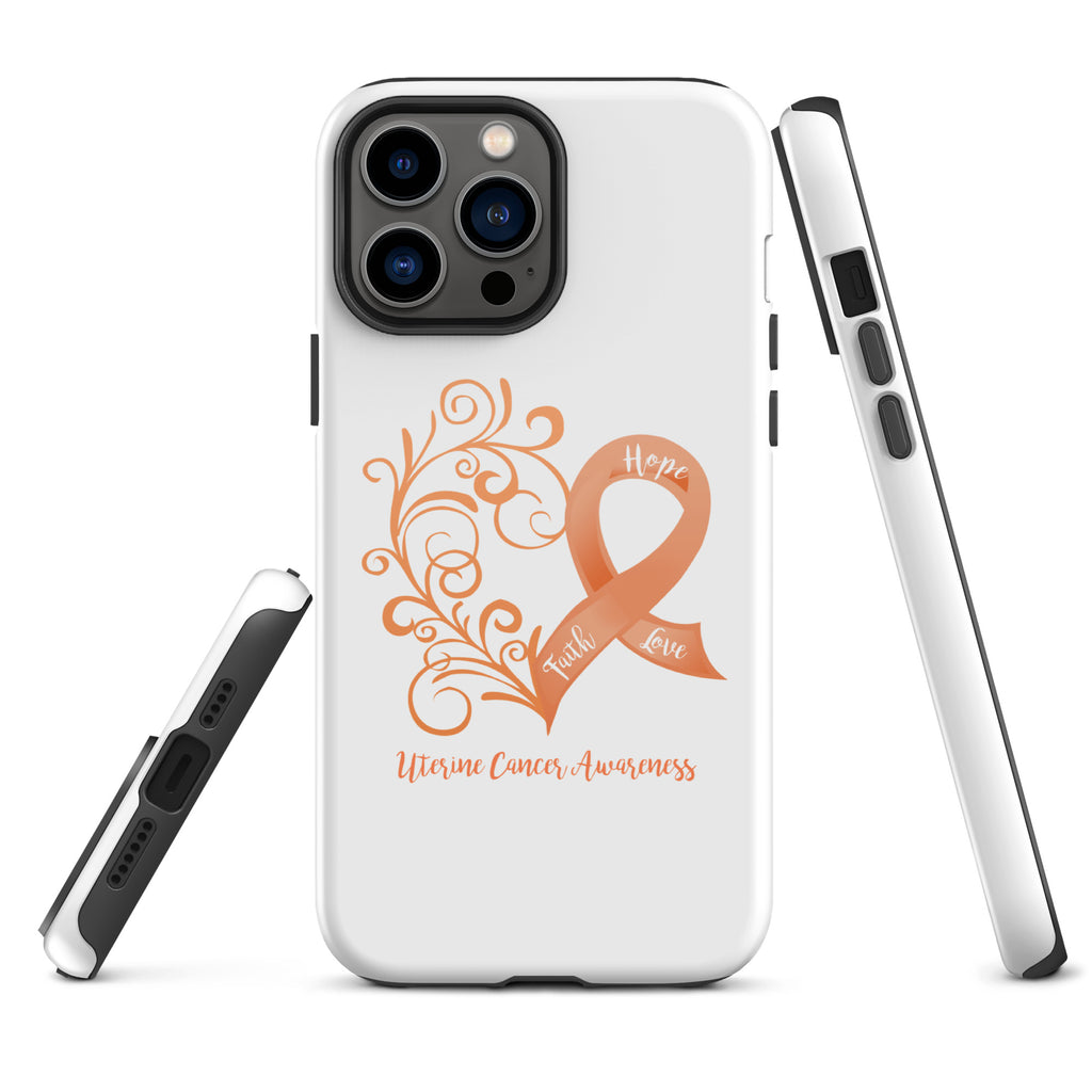 Uterine Cancer Awareness Heart Tough Case for iPhone® (Several Models Available)(NON-RETURNABLE)