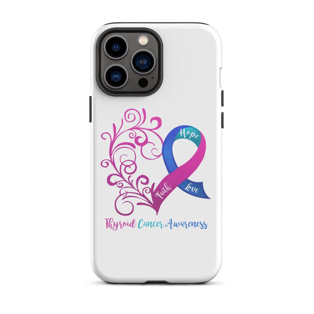 Thyroid Cancer Awareness Heart Tough Case for iPhone® (Several Models Available)(NON-RETURNABLE)