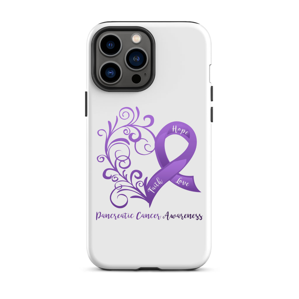 Pancreatic Cancer Awareness Heart Tough Case for iPhone® (Several Models Available) (NON-RETURNABLE)