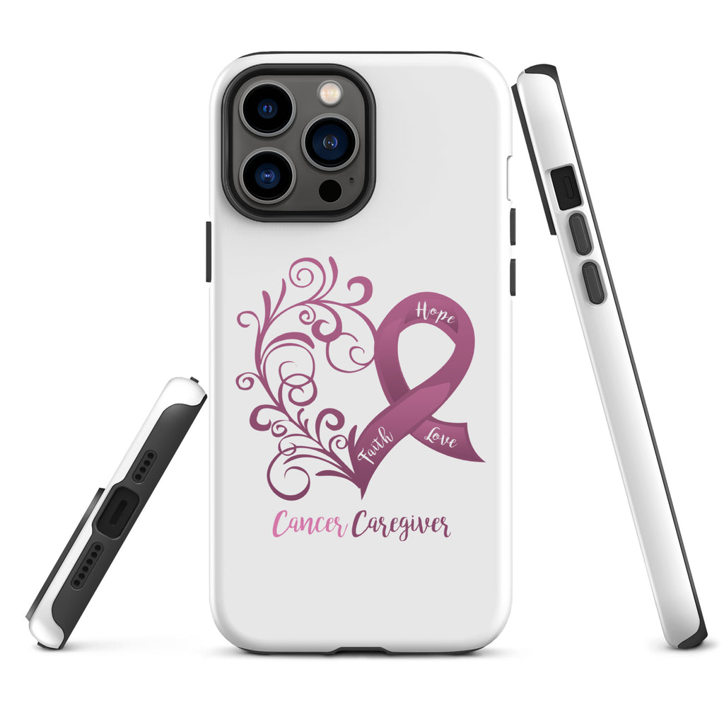 Cancer Caregiver Awareness Heart Tough case for iPhone® (Several Models Available)(NON-RETURNABLE)