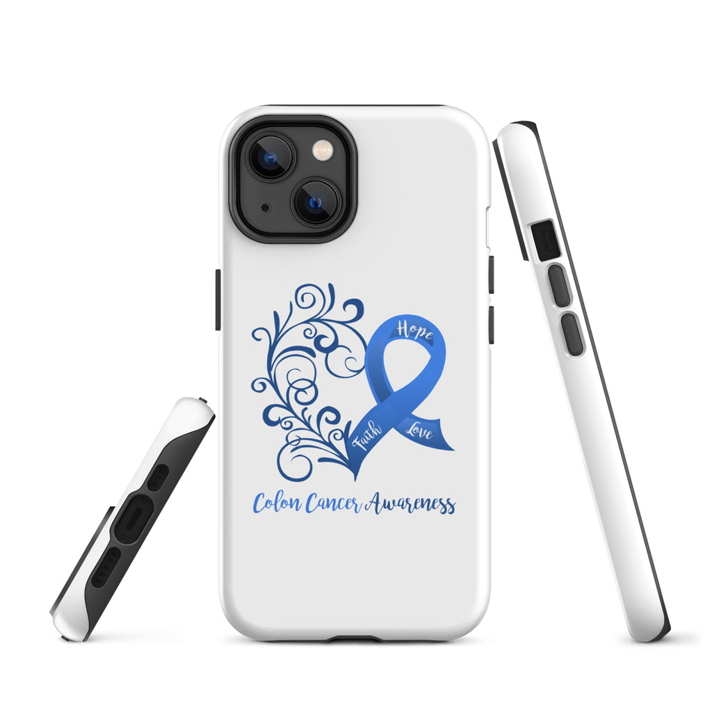 Colon Cancer Awareness Heart Tough Case for iPhone® (Several Models Available)(NON-RETURNABLE)