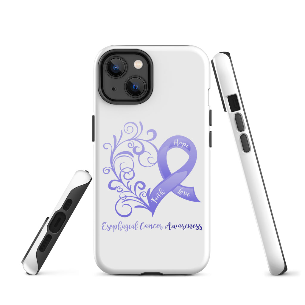 Esophageal Cancer Awareness Heart Tough Case for iPhone® (Several Models Available)(NON-RETURNABLE)