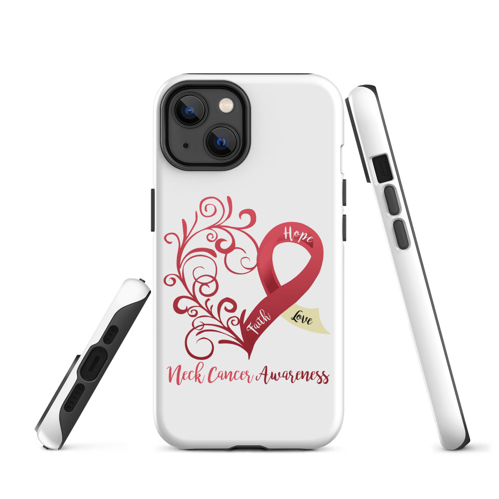 Neck Cancer Awareness Heart Tough Case for iPhone® (Several Models Available)(NON-RETURNABLE)