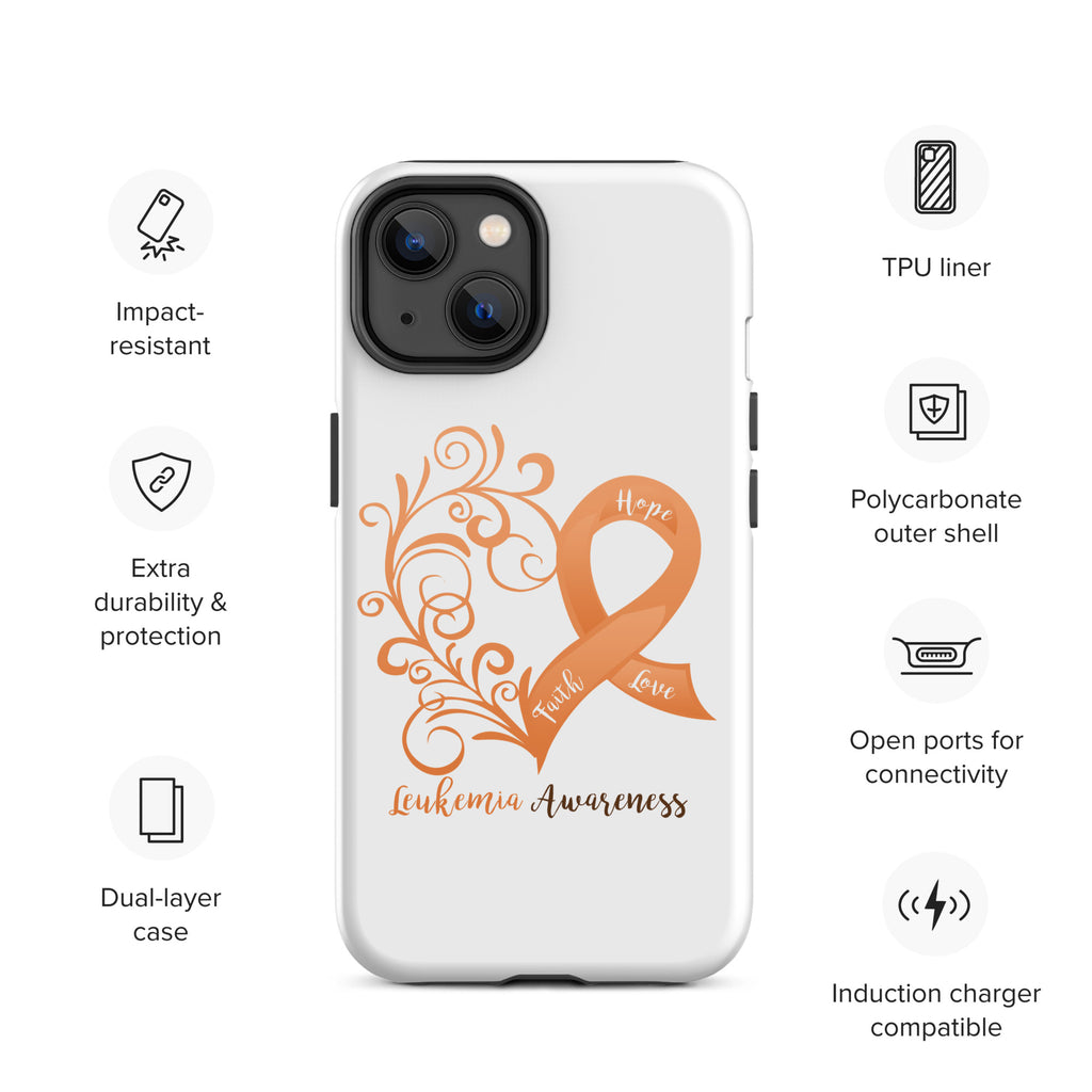 Leukemia Awareness Heart Tough Case for iPhone® (Several Models Available)(NON-RETURNABLE)