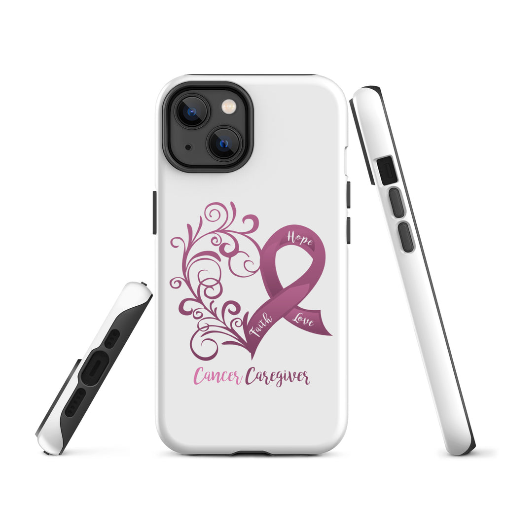 Cancer Caregiver Awareness Heart Tough case for iPhone® (Several Models Available)(NON-RETURNABLE)