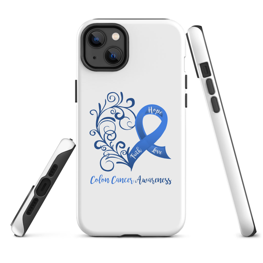 Colon Cancer Awareness Heart Tough Case for iPhone® (Several Models Available)(NON-RETURNABLE)