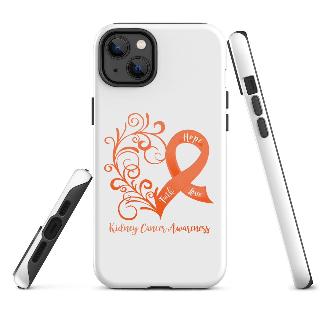 Kidney Cancer Awareness Heart Tough Case for iPhone® (Several Models Available)(NON-RETURNABLE)