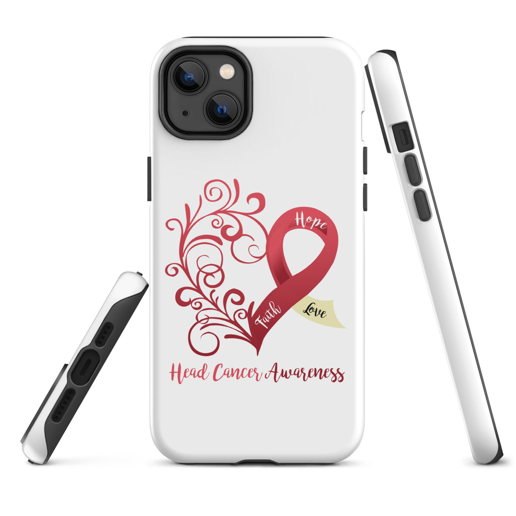 Head Cancer Awareness Heart Tough Case for iPhone® (Several Models Available)(NON-RETURNABLE)