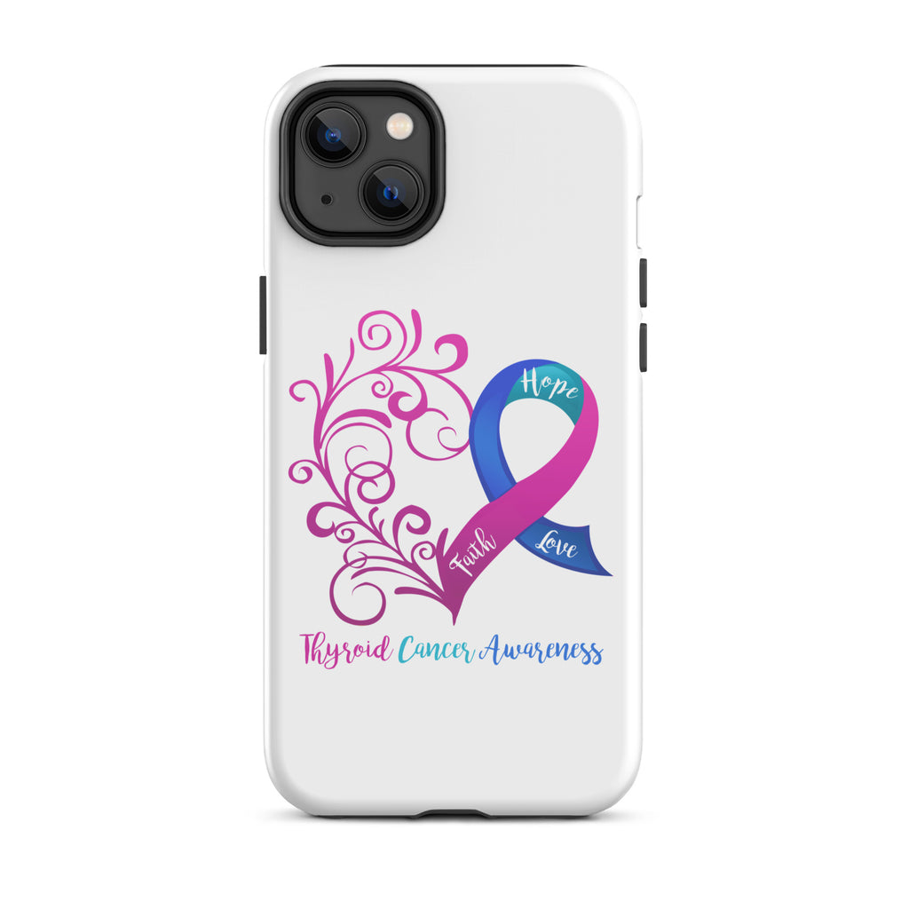 Thyroid Cancer Awareness Heart Tough Case for iPhone® (Several Models Available)(NON-RETURNABLE)