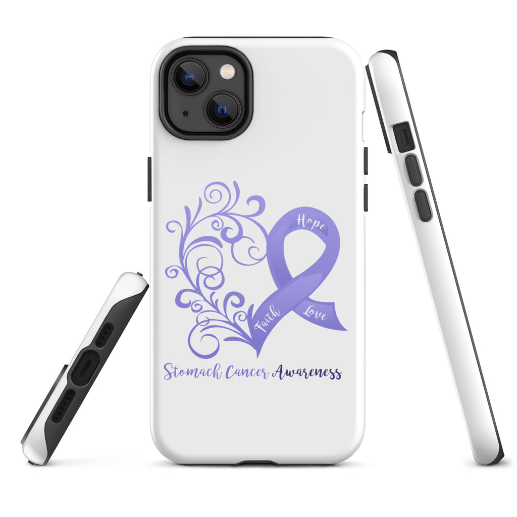 Stomach Cancer Awareness Heart Tough case for iPhone® (Several Models Available)(NON-RETURNABLE)