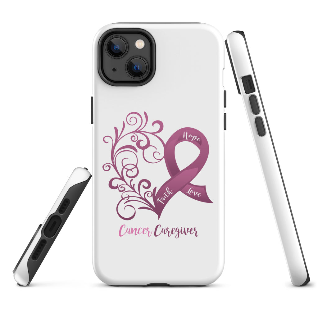 Cancer Caregiver Awareness Heart Tough case for iPhone® (Several Models Available)(NON-RETURNABLE)