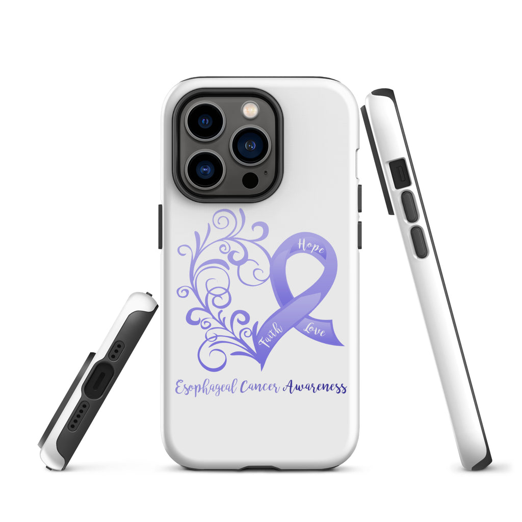 Esophageal Cancer Awareness Heart Tough Case for iPhone® (Several Models Available)(NON-RETURNABLE)