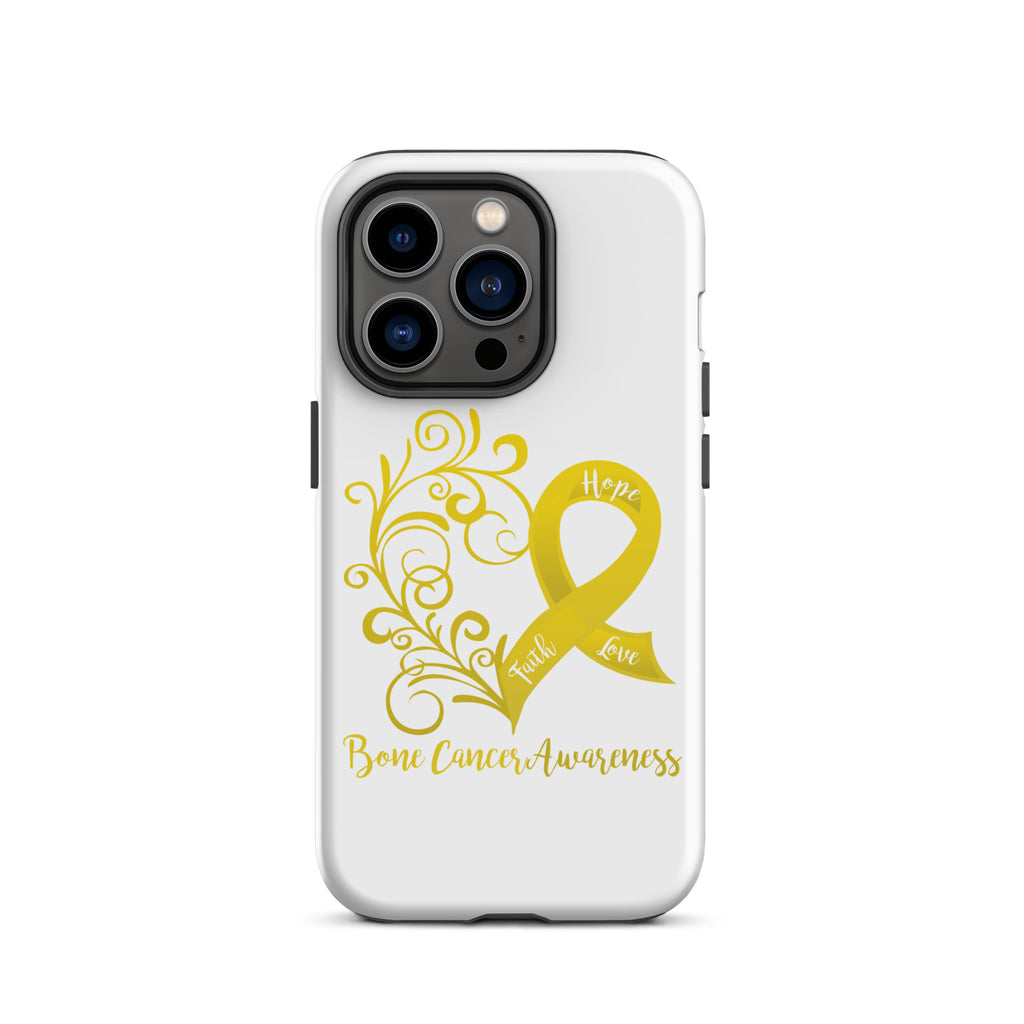 Bone Cancer Awareness Heart Tough Case for iPhone® (Several Models Available)(NON-RETURNABLE)