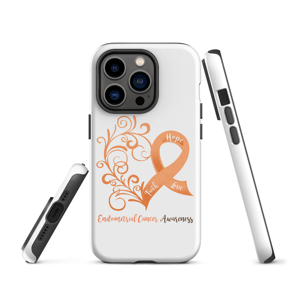 Endometrial Cancer Awareness Heart Tough Case for iPhone® (Several Models Available) (NON-RETURNABLE)