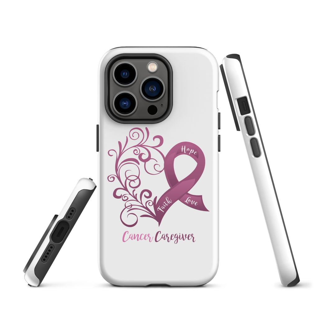 Cancer Caregiver Awareness Heart Tough case for iPhone® (Several Models Available)(NON-RETURNABLE)