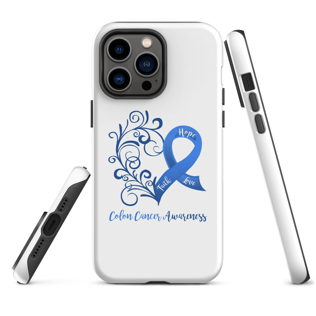 Colon Cancer Awareness Heart Tough Case for iPhone® (Several Models Available)(NON-RETURNABLE)
