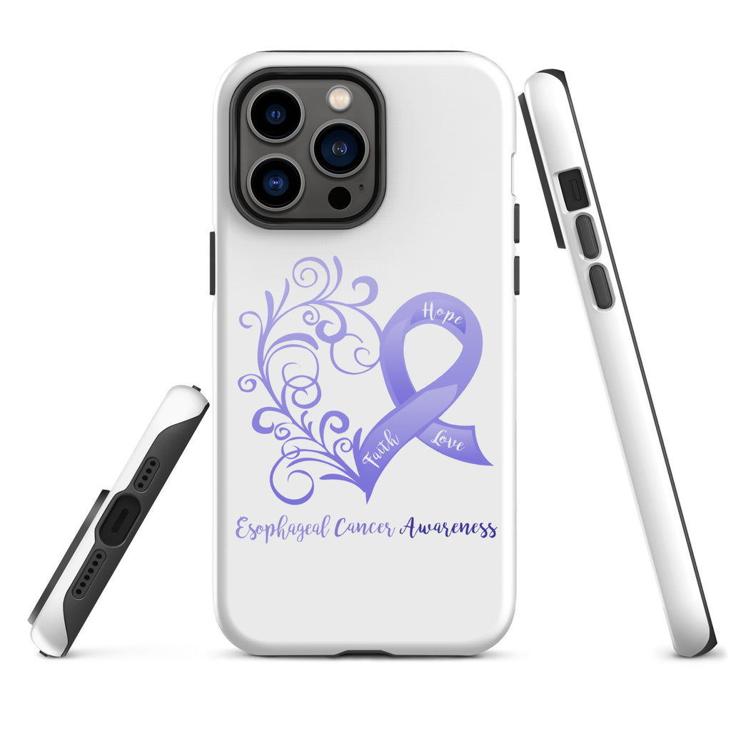 Esophageal Cancer Awareness Heart Tough Case for iPhone® (Several Models Available)(NON-RETURNABLE)