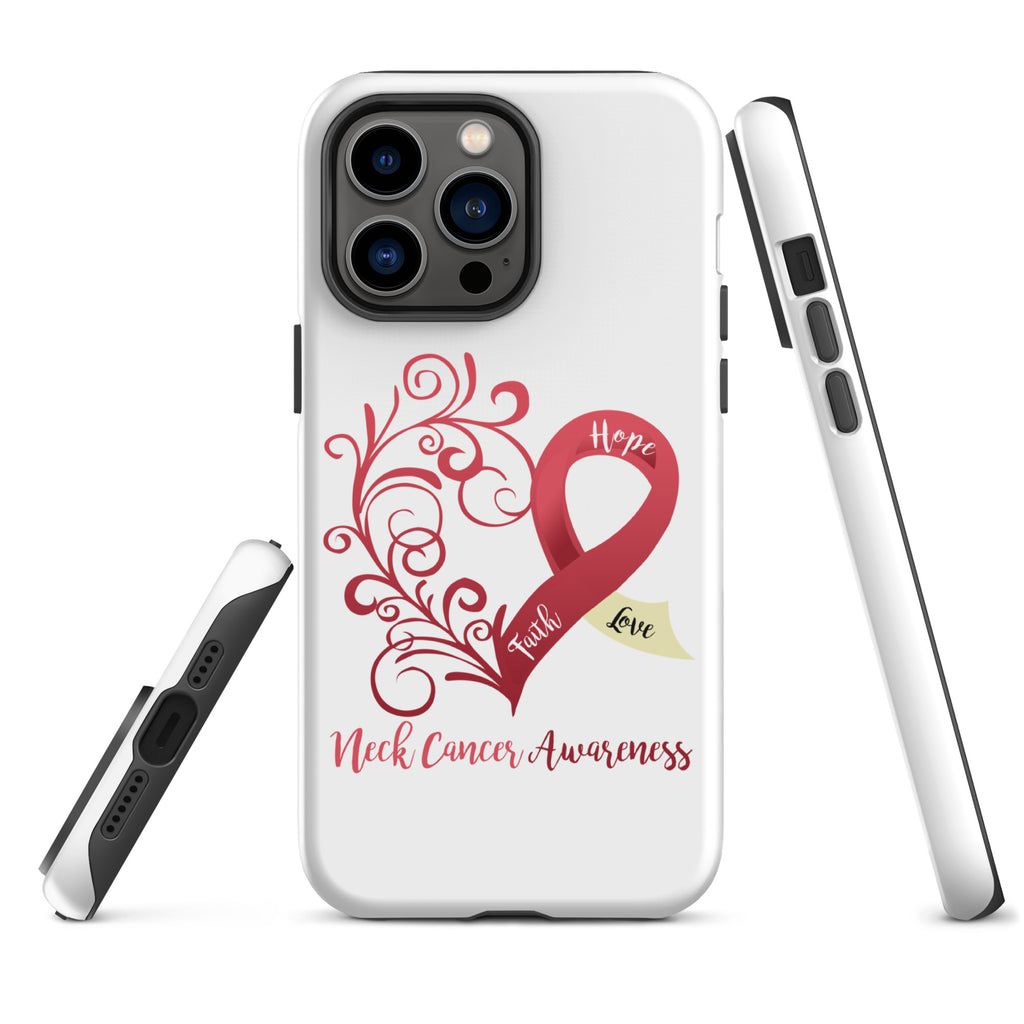 Neck Cancer Awareness Heart Tough Case for iPhone® (Several Models Available)(NON-RETURNABLE)