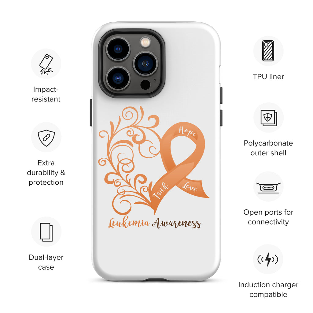 Leukemia Awareness Heart Tough Case for iPhone® (Several Models Available)(NON-RETURNABLE)