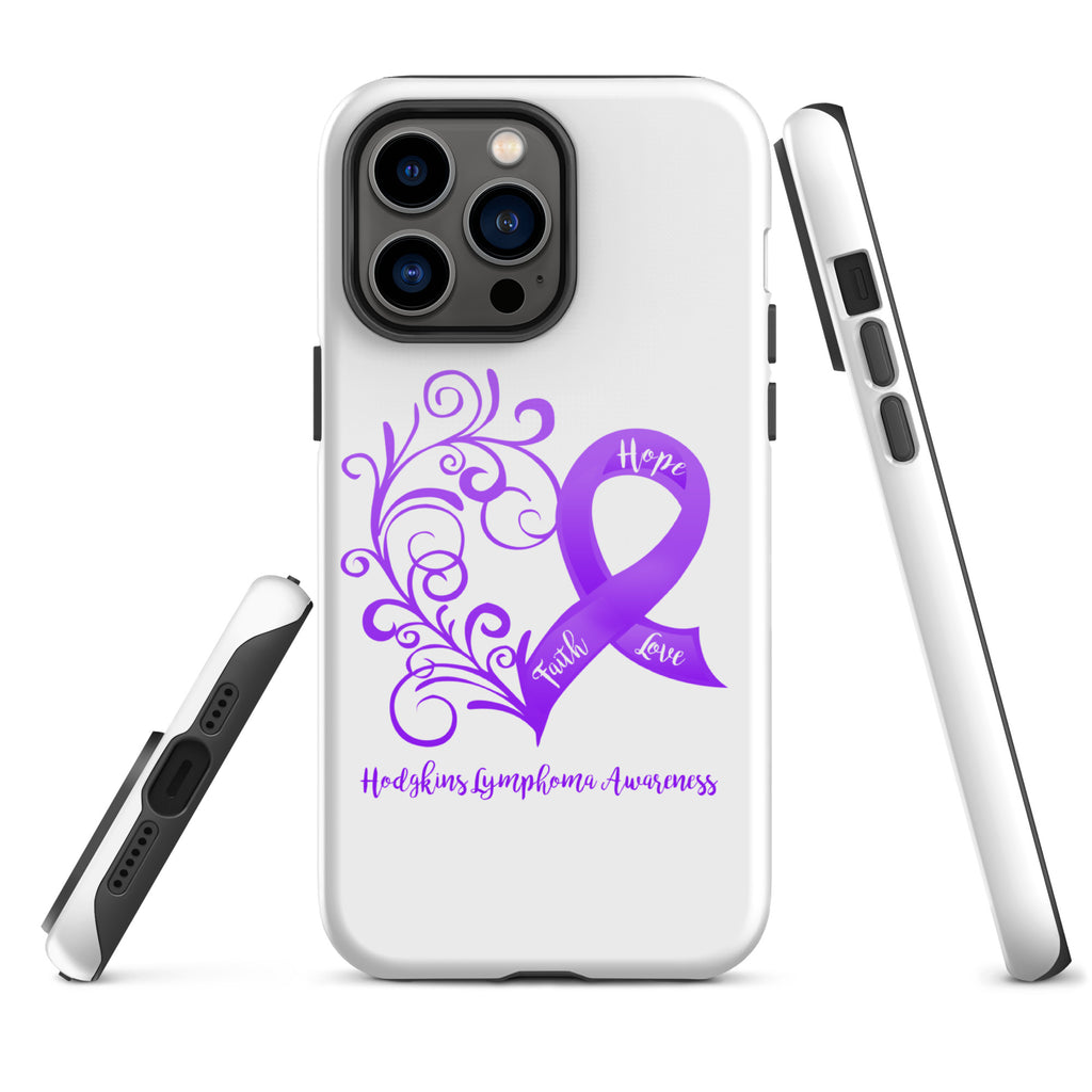 Hodgkins Lymphoma Awareness Heart Tough Case for iPhone® (Several Models Available)(NON-RETURNABLE)