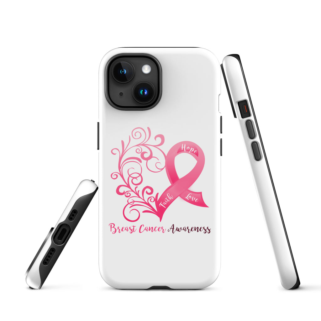 Breast Cancer Awareness Heart Tough Case for iPhone® (Several Models Available)(NON-RETURNABLE)
