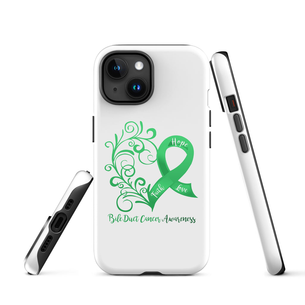 Bile Duct Cancer Awareness Heart Tough Case for iPhone® (Several Models Available)(NON-RETURNABLE)