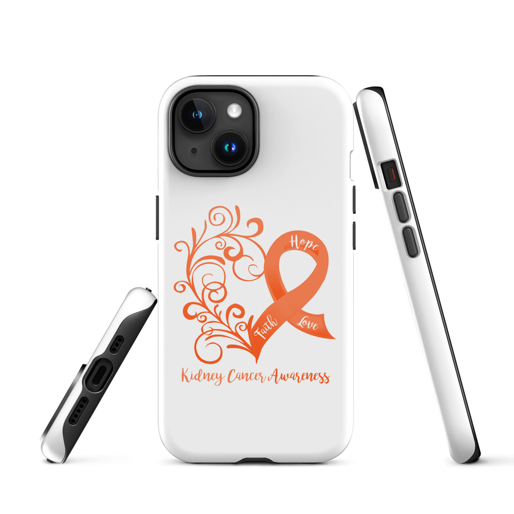 Kidney Cancer Awareness Heart Tough Case for iPhone® (Several Models Available)(NON-RETURNABLE)