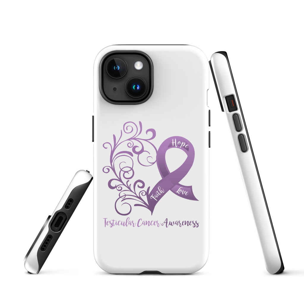 Testicular Cancer Awareness Heart Tough Case for iPhone® (Several Models Available)(NON-RETURNABLE)