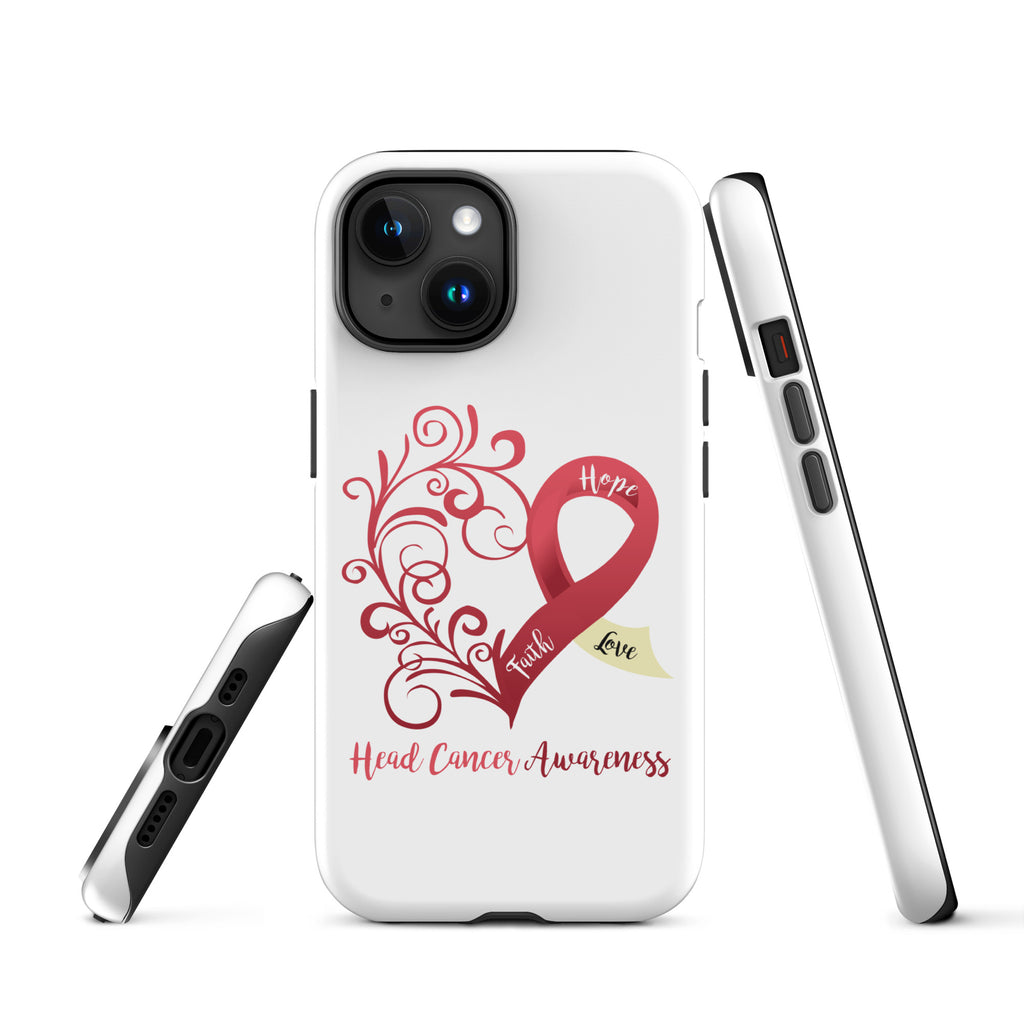 Head Cancer Awareness Heart Tough Case for iPhone® (Several Models Available)(NON-RETURNABLE)