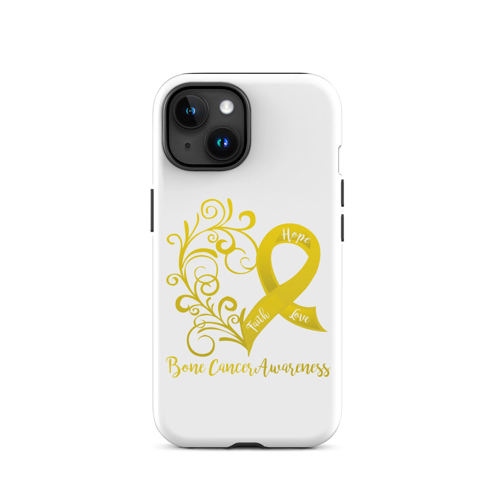 Bone Cancer Awareness Heart Tough Case for iPhone® (Several Models Available)(NON-RETURNABLE)