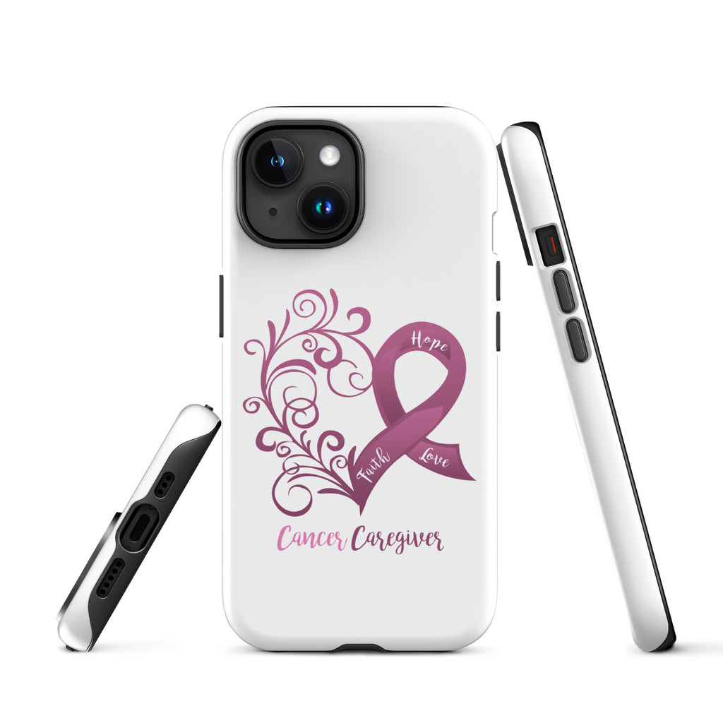 Cancer Caregiver Awareness Heart Tough case for iPhone® (Several Models Available)(NON-RETURNABLE)