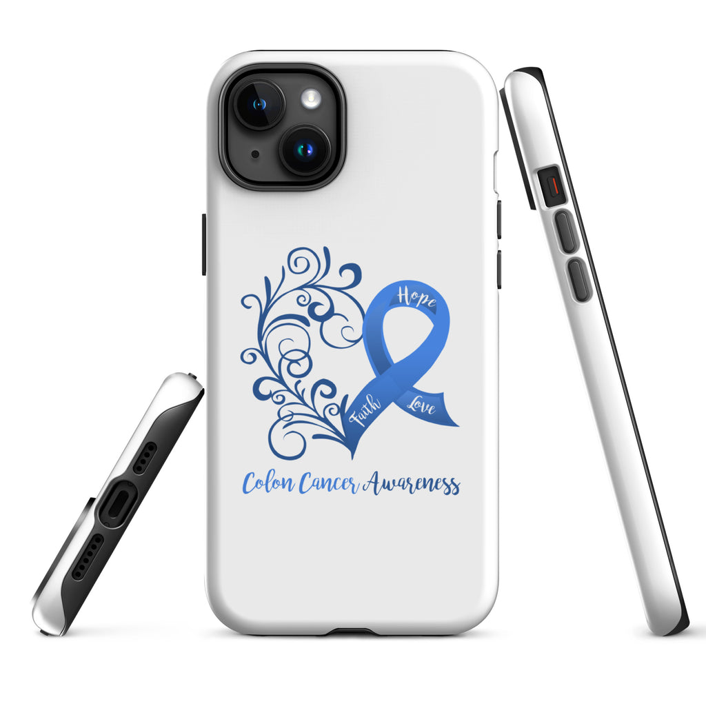 Colon Cancer Awareness Heart Tough Case for iPhone® (Several Models Available)(NON-RETURNABLE)