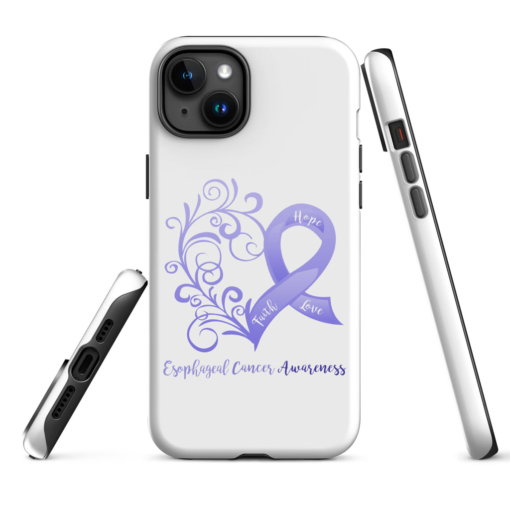 Esophageal Cancer Awareness Heart Tough Case for iPhone® (Several Models Available)(NON-RETURNABLE)