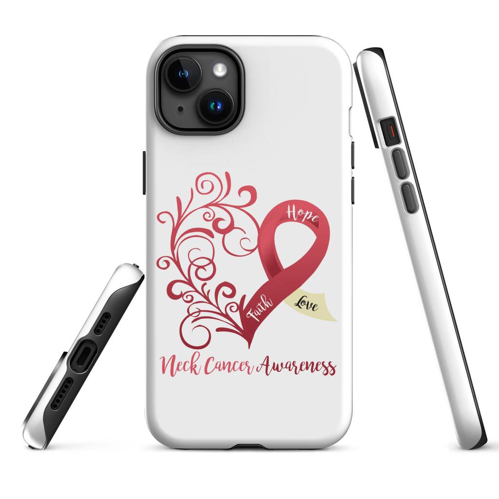 Neck Cancer Awareness Heart Tough Case for iPhone® (Several Models Available)(NON-RETURNABLE)