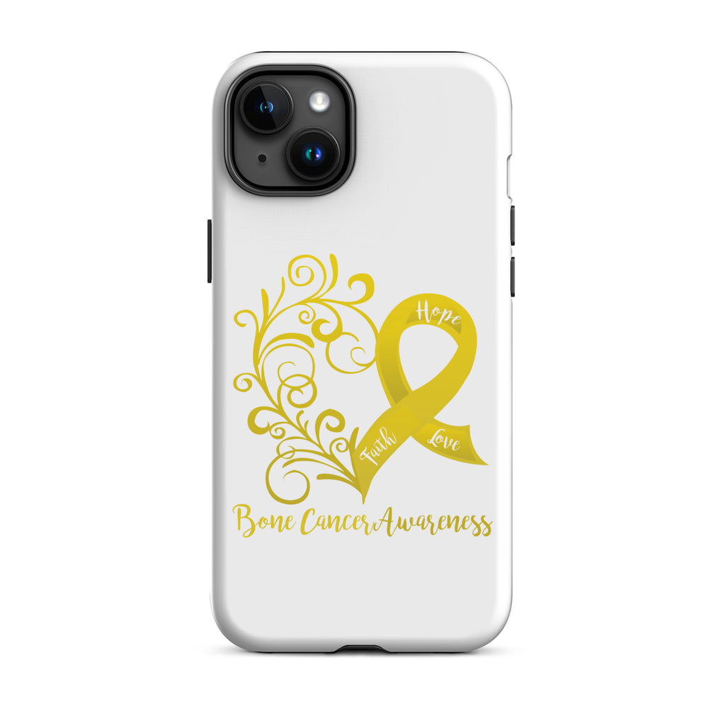 Bone Cancer Awareness Heart Tough Case for iPhone® (Several Models Available)(NON-RETURNABLE)