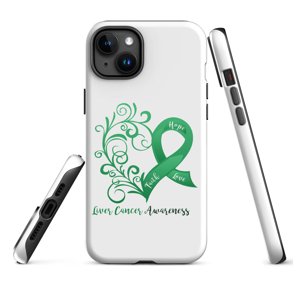 Liver Cancer Awareness Heart Tough Case for iPhone® (Several Models Available)(NON-RETURNABLE)