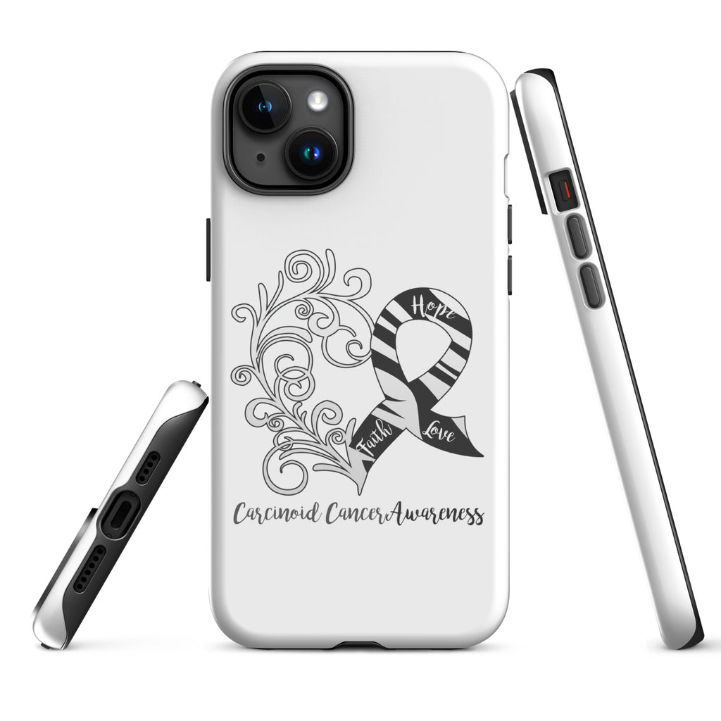 Carcinoid Cancer Awareness Heart Tough Case for iPhone® (Several Models Available)(NON-RETURNABLE)