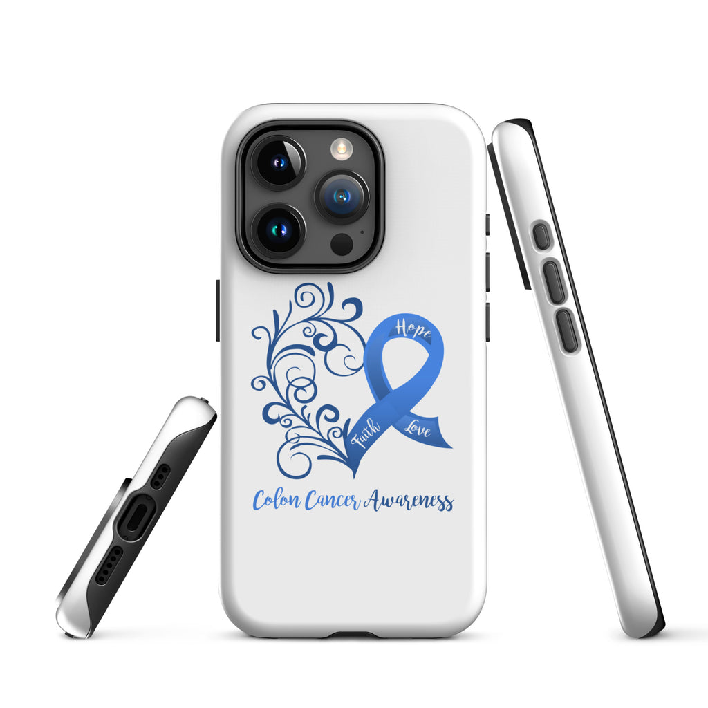 Colon Cancer Awareness Heart Tough Case for iPhone® (Several Models Available)(NON-RETURNABLE)