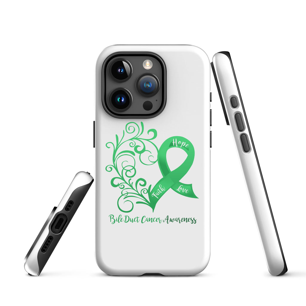 Bile Duct Cancer Awareness Heart Tough Case for iPhone® (Several Models Available)(NON-RETURNABLE)