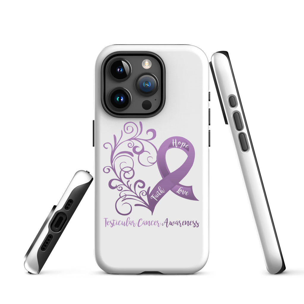 Testicular Cancer Awareness Heart Tough Case for iPhone® (Several Models Available)(NON-RETURNABLE)