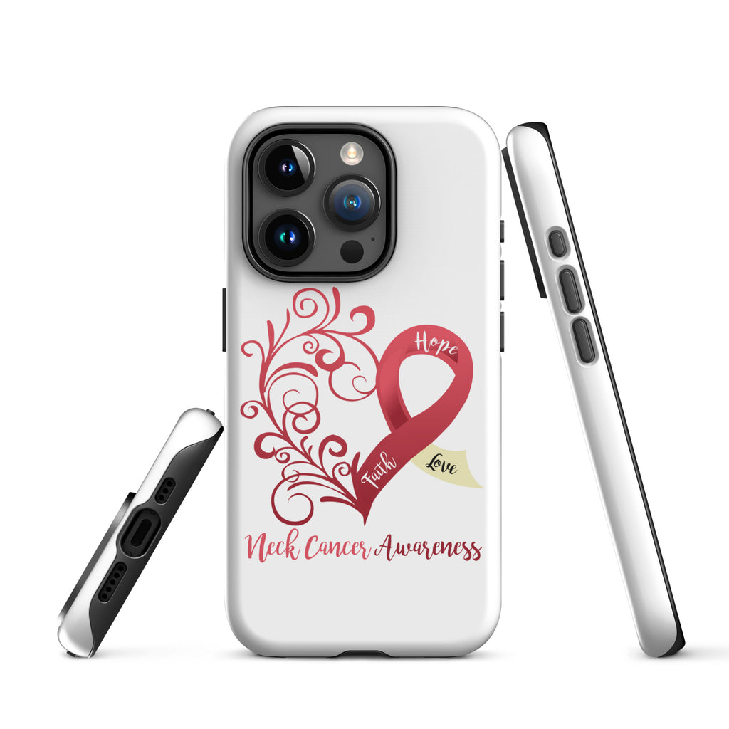 Neck Cancer Awareness Heart Tough Case for iPhone® (Several Models Available)(NON-RETURNABLE)