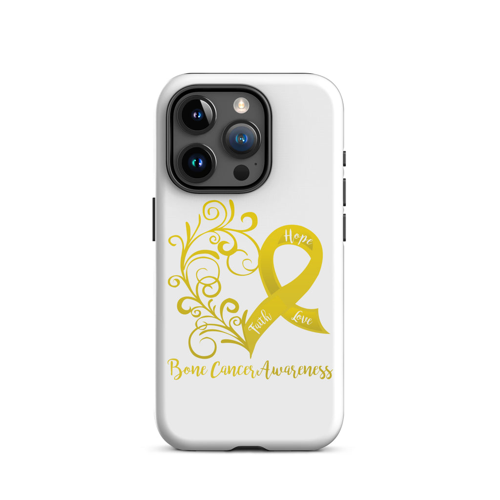 Bone Cancer Awareness Heart Tough Case for iPhone® (Several Models Available)(NON-RETURNABLE)