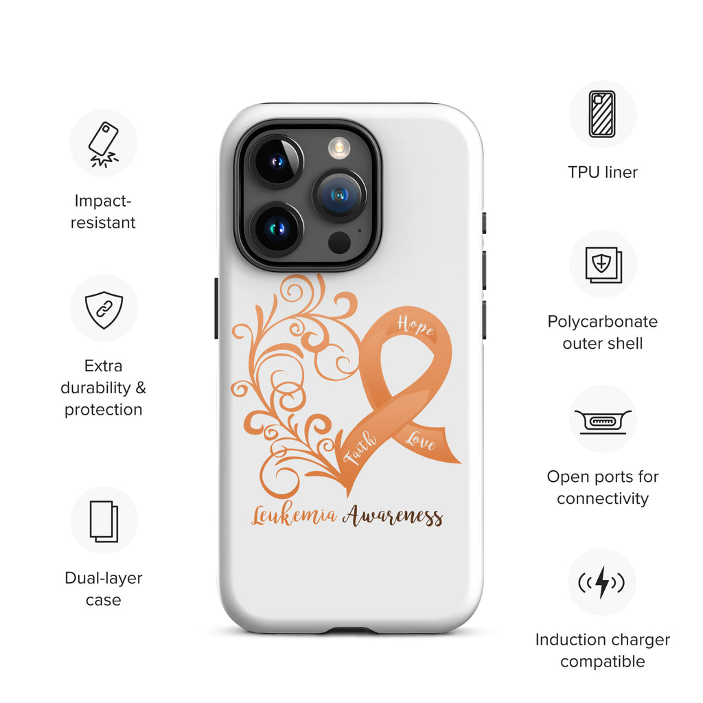 Leukemia Awareness Heart Tough Case for iPhone® (Several Models Available)(NON-RETURNABLE)