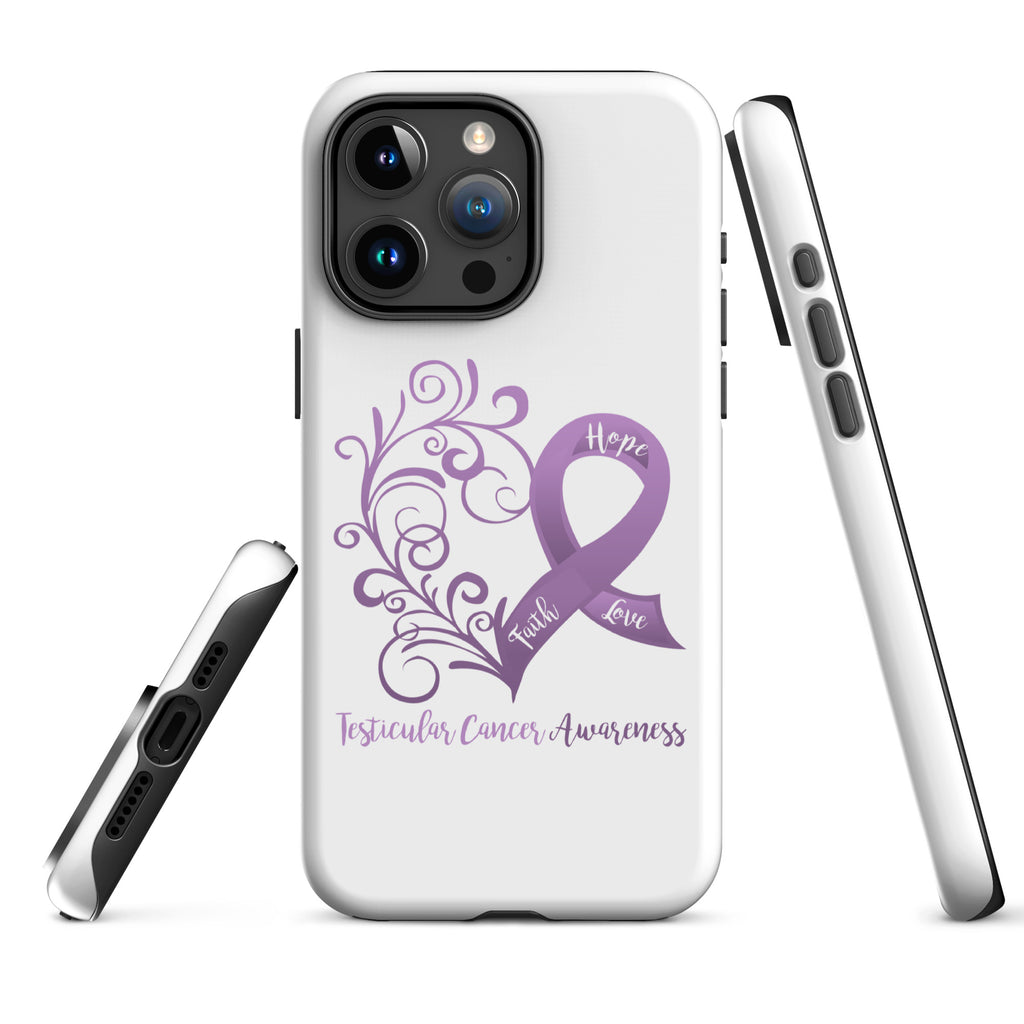 Testicular Cancer Awareness Heart Tough Case for iPhone® (Several Models Available)(NON-RETURNABLE)
