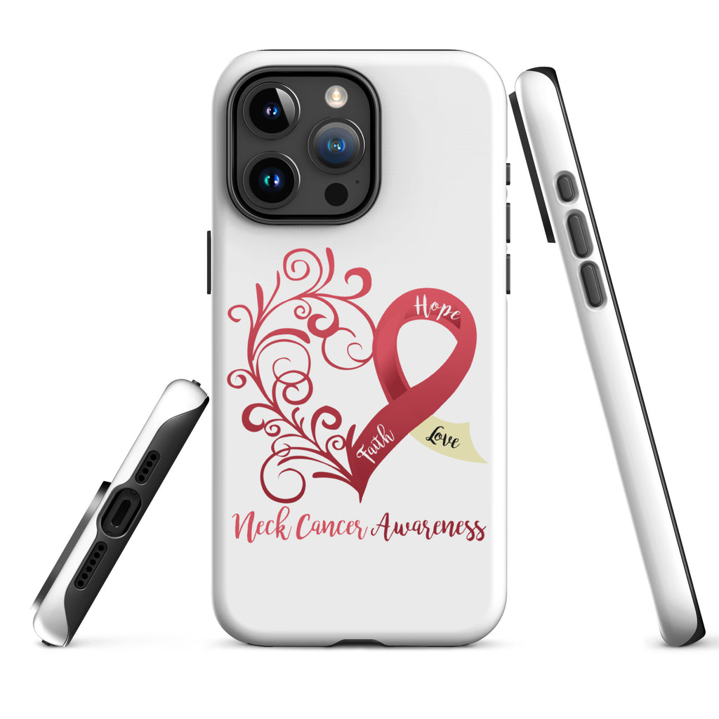 Neck Cancer Awareness Heart Tough Case for iPhone® (Several Models Available)(NON-RETURNABLE)