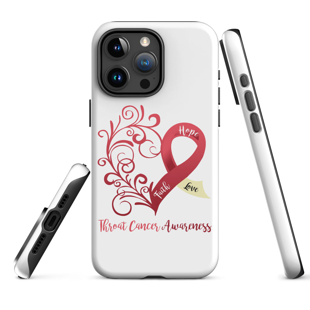 Throat Cancer Awareness Heart Tough Case for iPhone® (Several Models Available) (NON-RETURNABLE)