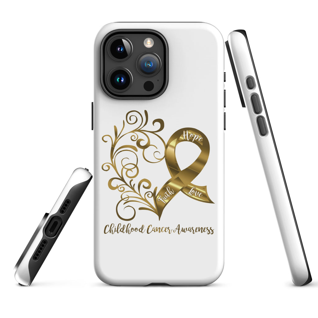 Childhood Cancer Awareness Heart Tough Case for iPhone® (Several Models Available) (NON-RETURNABLE)