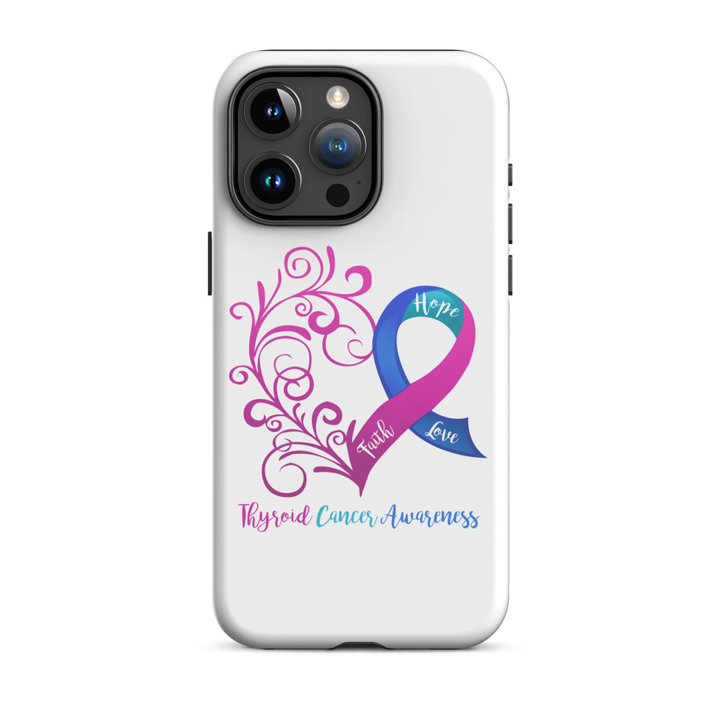 Thyroid Cancer Awareness Heart Tough Case for iPhone® (Several Models Available)(NON-RETURNABLE)