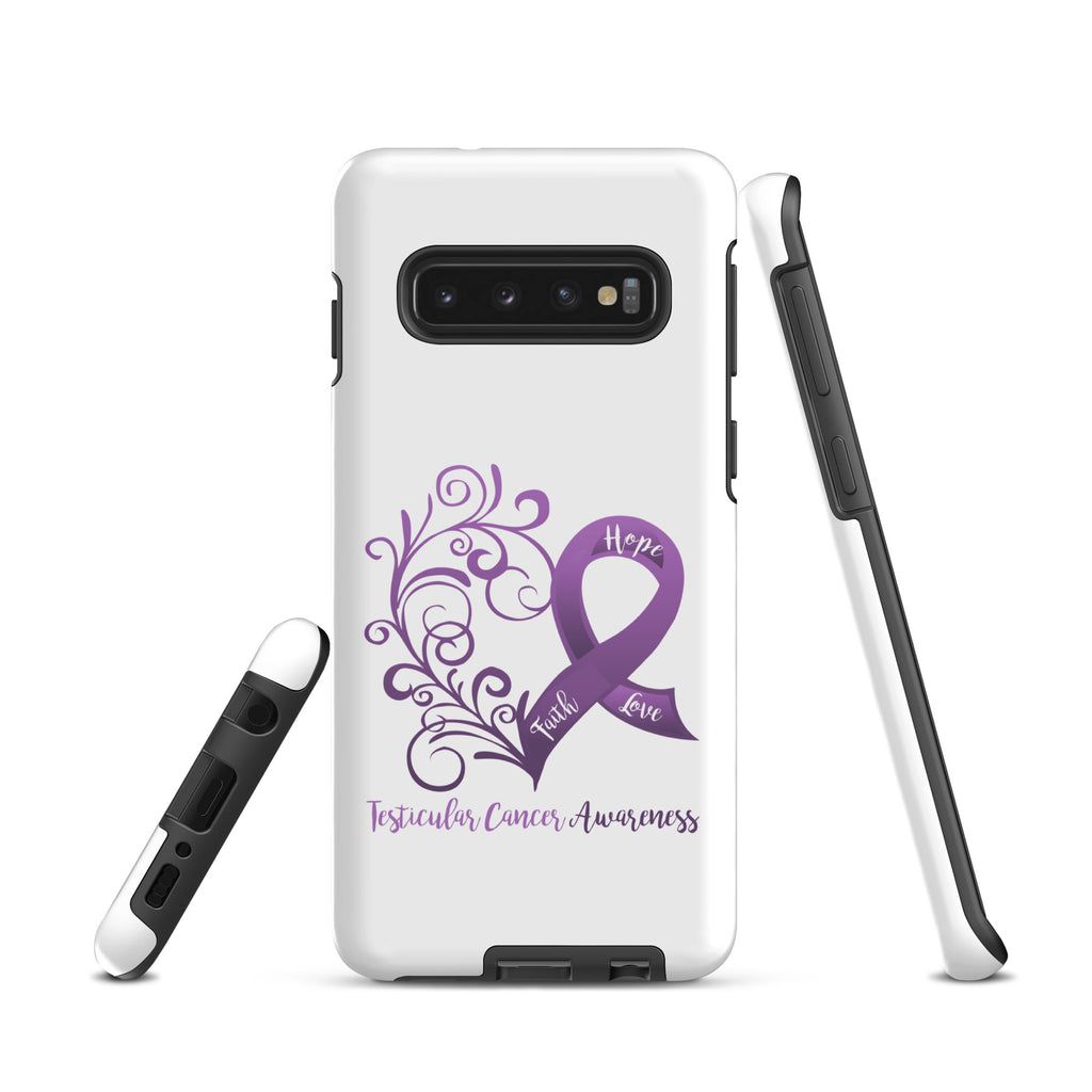 Testicular Cancer Awareness Heart Tough case for Samsung® (Several Models Available)(NON-RETURNABLE)